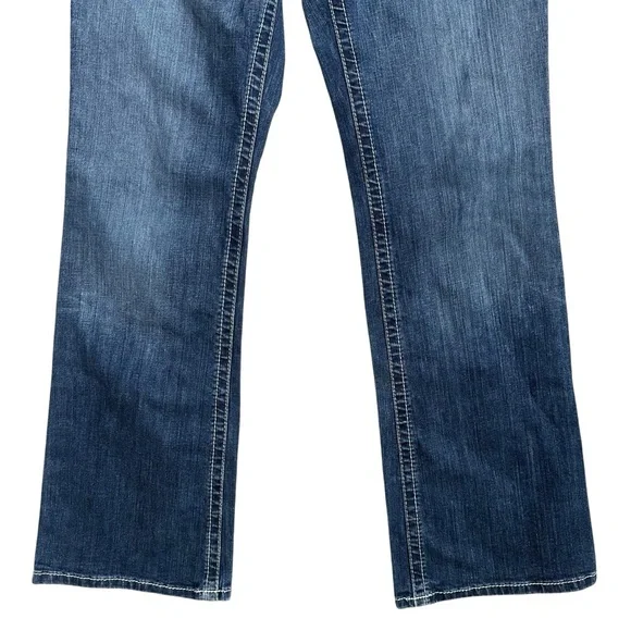 Ariat R.E.A.L Denim Medium Wash Mid Rise Workwear Bootcut Jeans Size 32 Reg - Picture 3 of 10